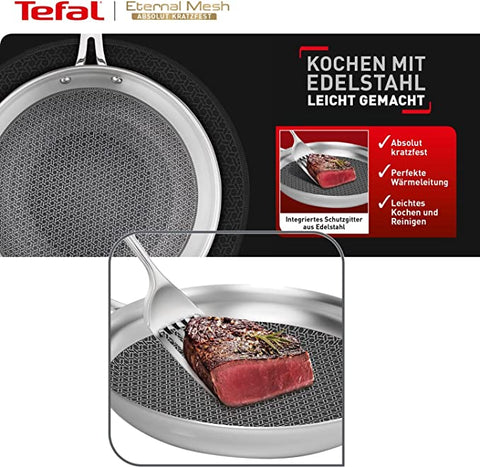 Tefal ETERNAL MESH Pfannenset °24/28cm + WOK °28cm mit Glasdeckel - techniktrends