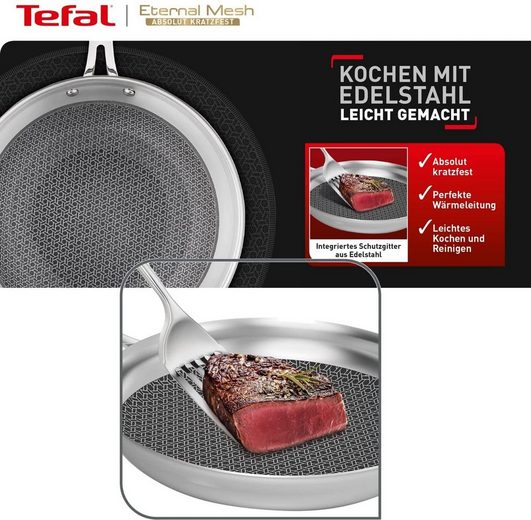 Tefal Pfannenset Eternal Mesh 24 28cm + Jamie Oliver Glasdeckel - techniktrends