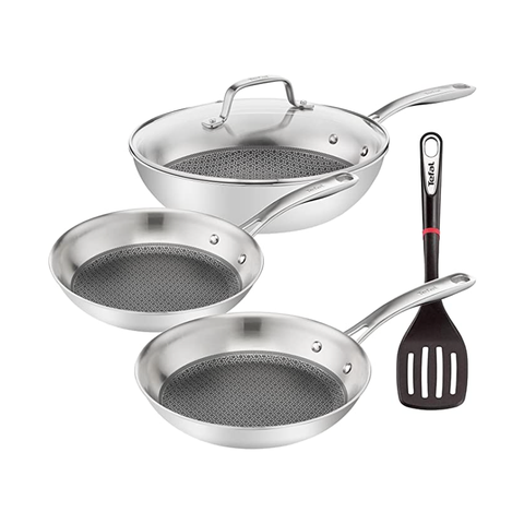 Tefal ETERNAL MESH Pfannenset °24/28cm + WOK °28cm mit Glasdeckel - techniktrends