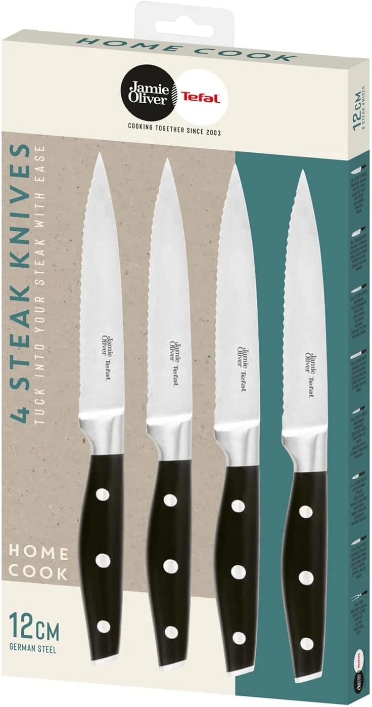 Tefal Jamie Oliver K26708 Steakmesserset 4tlg, Edelstahl Steakbesteckset