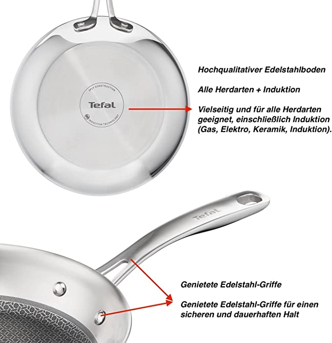 Tefal ETERNAL MESH Pfannenset °24/28cm + WOK °28cm mit Glasdeckel - techniktrends