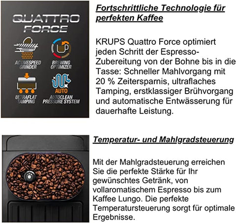 Krups Arabica Kaffeevollautomat mit Milchschaumdüse 1450W, 15 Bar - techniktrends