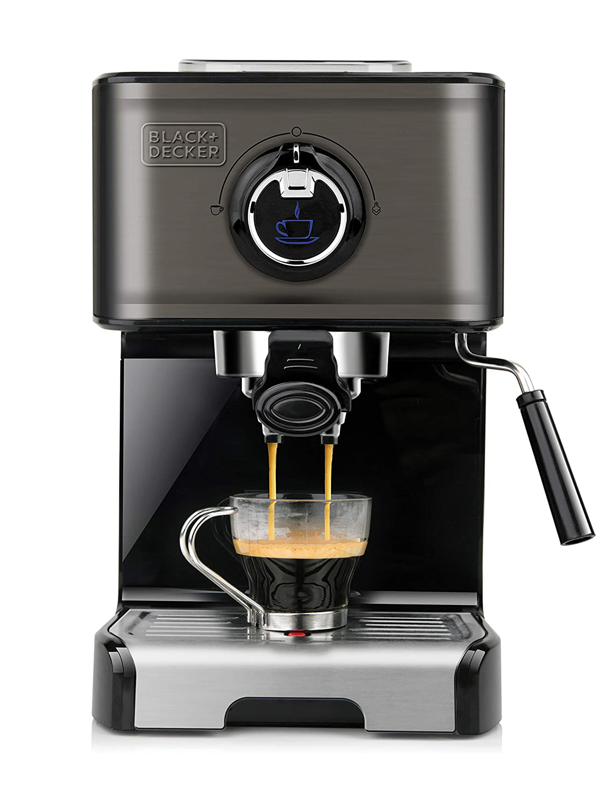 Black & Decker Espressomaschine 15Bar /1200W, Milchaufschäumer BXCO1200E - techniktrends