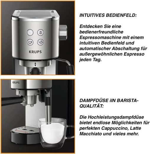 Krups XP442C Virtuso Espresso Siebträgermaschine 15 Bar - techniktrends